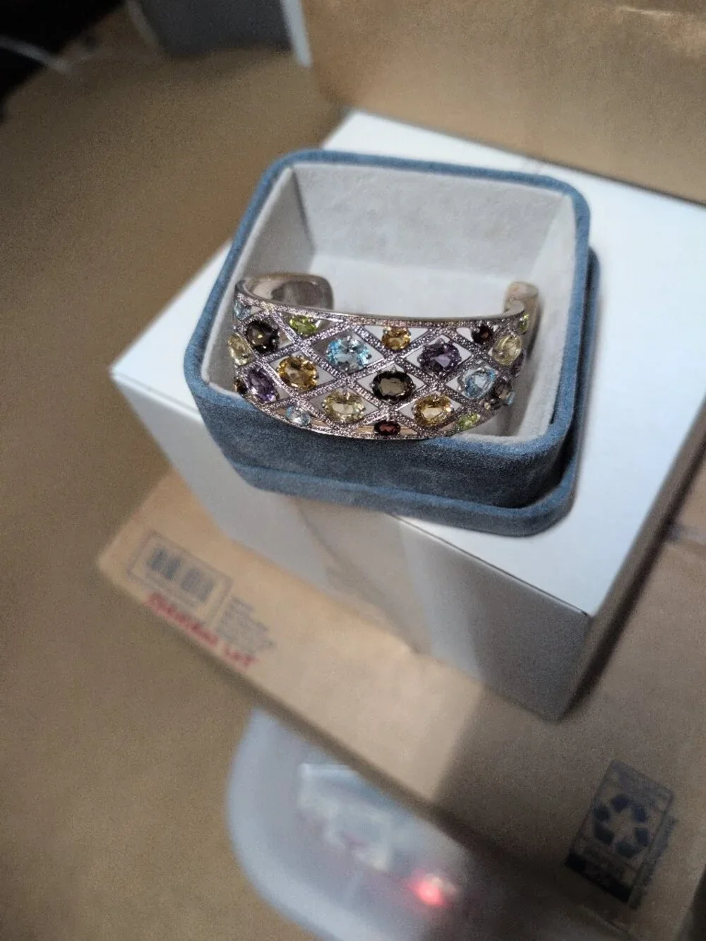Multicolor Gemstone Cuff Bracelet in Gift Box - 25% Off When You Bundle 5+